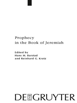 cover image of Prophecy in the Book of Jeremiah